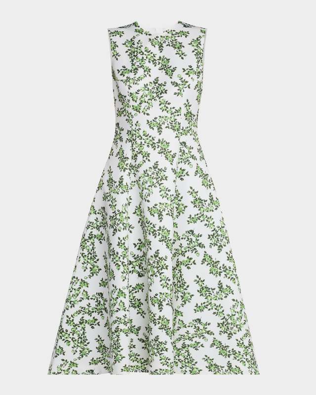 Mara Floral-Print Sleeveless Midi Dress